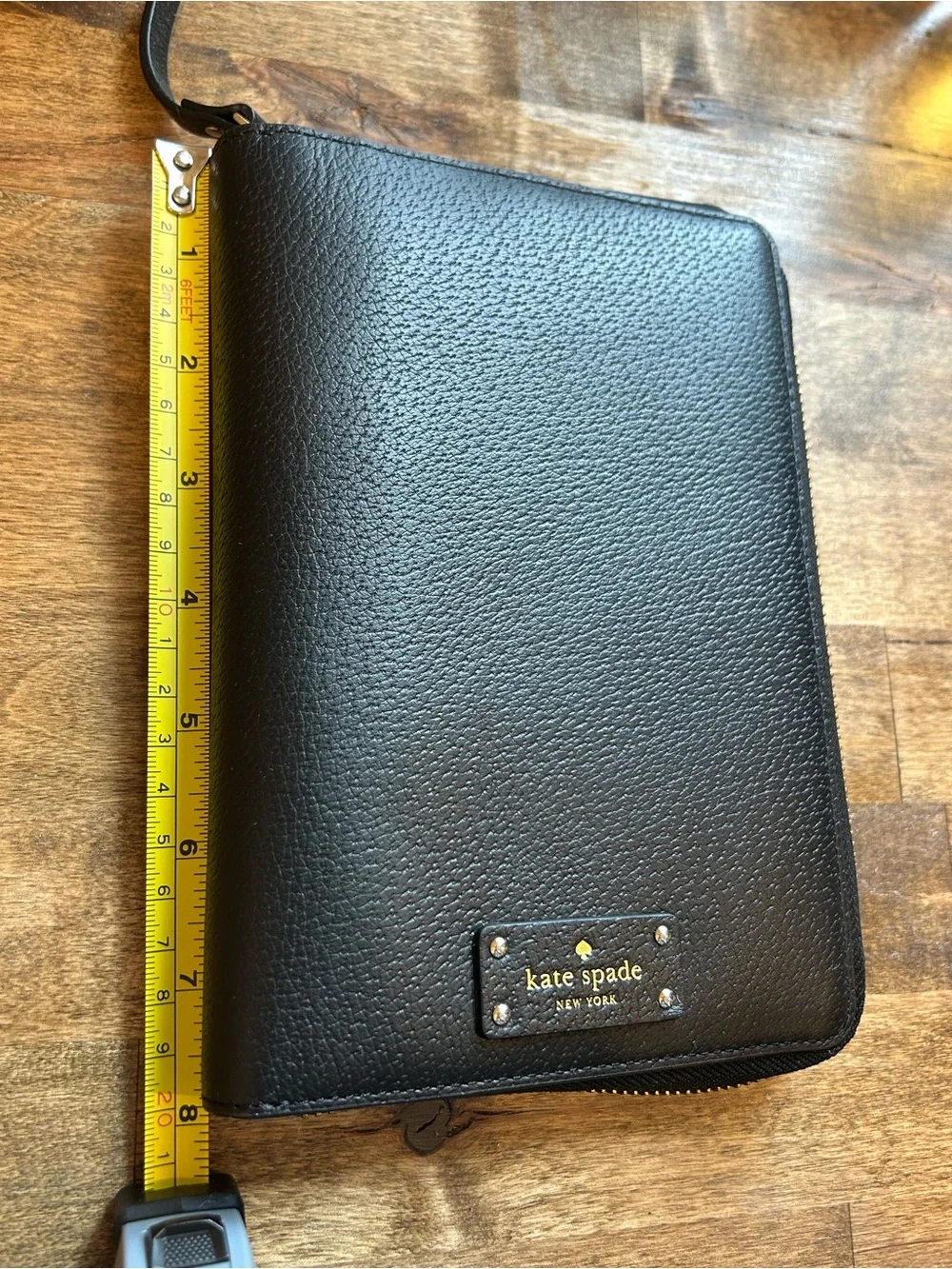 Kate Spade Grove Street Black Leather Personal Size Zip Wallet Agenda
